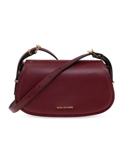 Michael Michael Kors Small Lydia Curved Leather Cross Body Bag In Burgundy