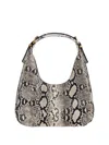 Michael Michael Kors Small Nolita Snakeskin Leather Shoulder Bag In Gray