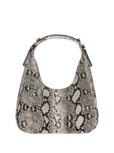 Michael Michael Kors Small Nolita Snakeskin Leather Shoulder Bag In Gray