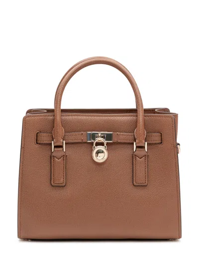 Michael Michael Kors Small Satchel In 100% Cow Leather In Luggage