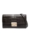 Michael Michael Kors Large Wallet On Chn Xbody In Black