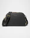 Michael Michael Kors Small Zip Leather Camera Crossbody Bag In Black