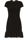 Michael Michael Kors Smocked Mini Dress In 黑色