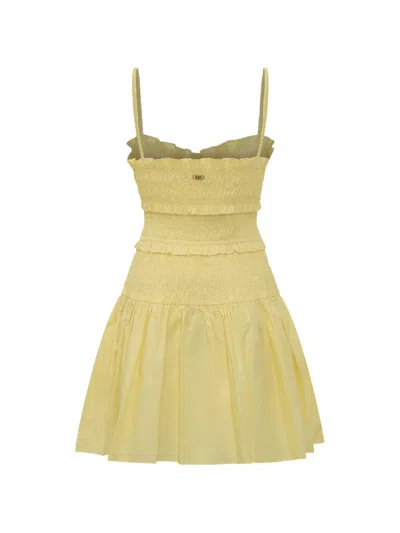 Michael Michael Kors Smocked Mini Dress In Yellow