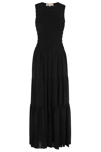 Michael Michael Kors Smocked Tank Dress In Black
