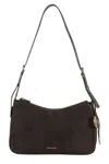 Michael Michael Kors Smooth Leather Hobo Shoulder Bag With Gold-tone Accents In Black