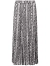 Michael Michael Kors Snake Maxi Pleat Skirt In Gray