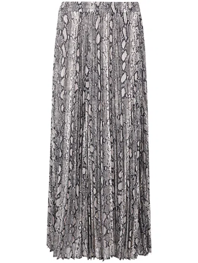 Michael Michael Kors Snake Maxi Pleat Skirt In Gray