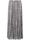 Michael Michael Kors Snake Maxi Pleat Skirt In Multi