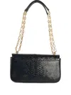 Michael Michael Kors Snake-print Chain Shoulder Bag In Black