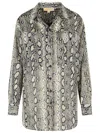Michael Michael Kors Long Sleeve Oversized Snake Shirt In Gray