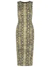 Michael Michael Kors Snake Print Viscose Blend Dress In Animal Print