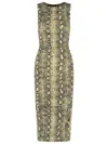 Michael Michael Kors Snake Print Viscose Blend Dress In Multi