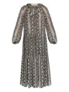 Michael Michael Kors Snakeskin-print Midi Dress In Gray
