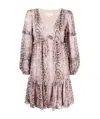 Michael Michael Kors Snakeskin-print Mini Dress In Pink