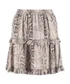 Michael Michael Kors Snakeskin-print Mini Skirt In Nude