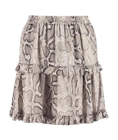 MICHAEL MICHAEL KORS SNAKESKIN-PRINT MINI SKIRT