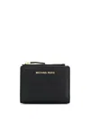 Michael Michael Kors Snap Wallet With Zip In Black