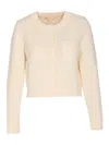 Michael Michael Kors Soft Ecru Cardigan With Button Closure