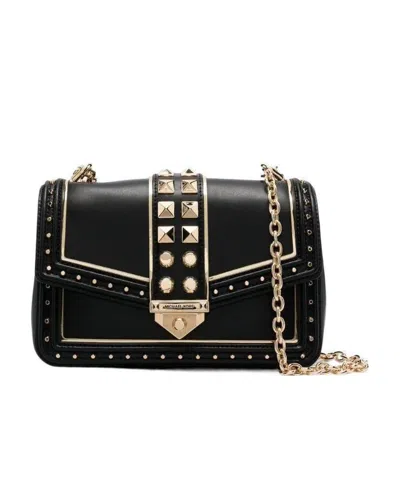 Michael Michael Kors Soho Studded Leather Shoulder Bag In Black