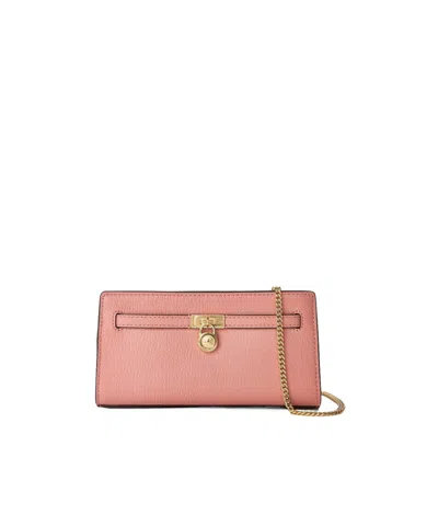 Michael Michael Kors Solid Color Cross Body Wallet In Pink