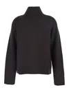 Michael Michael Kors Michael By Michael Kors Dark Brown Wool Sweater In Black