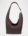 Michael Michael Kors Sonny Suede Hobo Bag In Chocolate