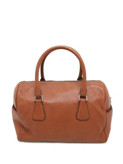 Pre-owned Michael Michael Kors Sophie Leather Top-handle Satchel Bag In Brown