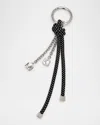 Michael Michael Kors Speckled Cord & Logo Bead Bag Charm In Black