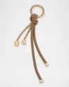 Michael Michael Kors Speckled Cord & Logo Bead Bag Charm In Brown