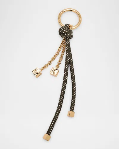 Michael Michael Kors Speckled Cord & Logo Bead Bag Charm In Green