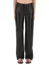 Michael Michael Kors Black Pants With Belt Loops In Leather Woman In Black