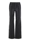Michael Michael Kors Black Pants With Belt Loops In Leather Woman In Black