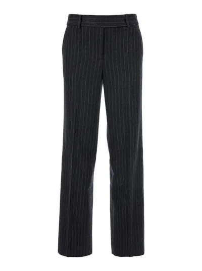 Michael Michael Kors Grey Pinstriped Pants In Wool Blend Woman