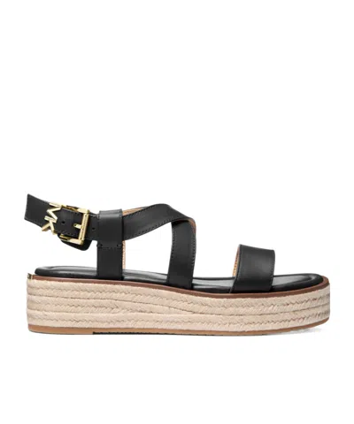 Michael Michael Kors Straw Sandals In Animal Print