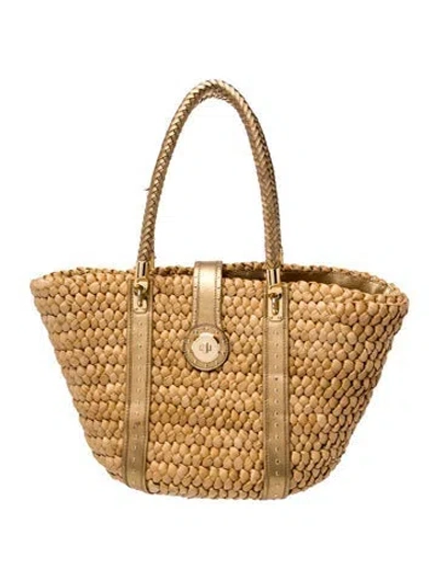 Pre-owned Michael Michael Kors Straw Shoulder Bag In Brown