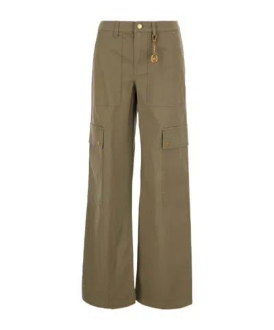 Michael Michael Kors Stretch Cotton Cargo Pants In Green
