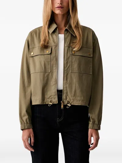 Michael Michael Kors Stretch Cotton Chino Jacket In Brown