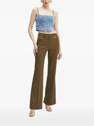 Michael Michael Kors Stretch Denim Bustier Top In Blue