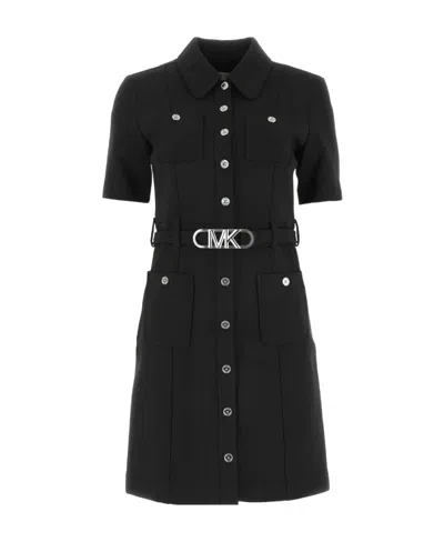 Michael Michael Kors Stretch Polyester Mini Dress In Black