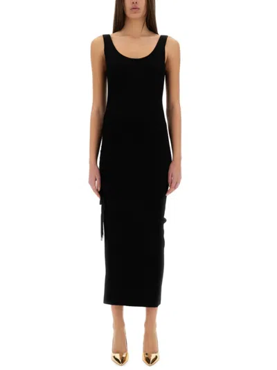 Michael Michael Kors Michael By Michael Kors Slim Fit Stretch Wool Blend Camisole Mini Dress In Black