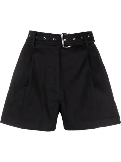 Michael Michael Kors Stretched Belted Shorts In Blue