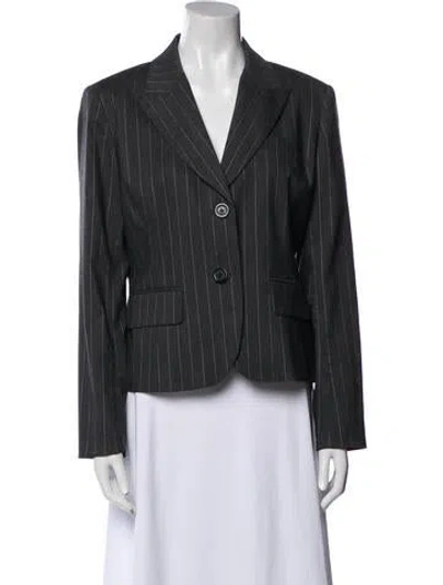 Pre-owned Michael Michael Kors Striped Blazer In Gray