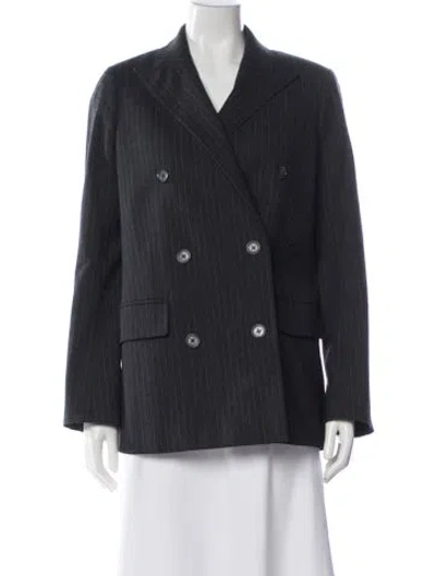 Pre-owned Michael Michael Kors Striped Blazer In Gray