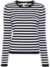 Michael Michael Kors Timeless Striped Sweatshirt In White