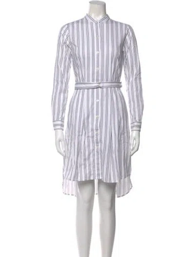 Pre-owned Michael Michael Kors Striped Knee-length Dress In White