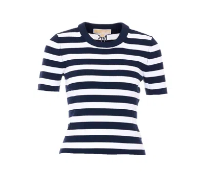 Michael Michael Kors Striped T-shirt In Blue