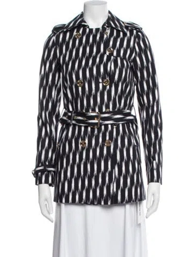 Pre-owned Michael Michael Kors Striped Trench Coat W/ Tags In Blue