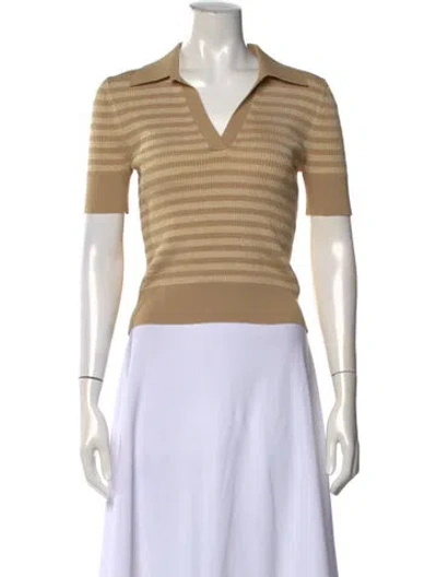 Pre-owned Michael Michael Kors Striped V-neck Sweater