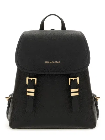 Michael Michael Kors Structured Cow Leather Backpack In Black